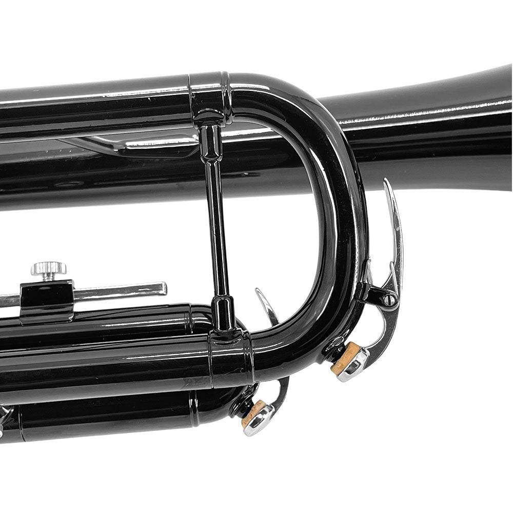 Yinfente Bb Standard Black Trumpet Set for Beginner or Advance Student, Brass Student Trumpet Instrument With Hard Case, 7C Mouthpiece, Cleaning Kit