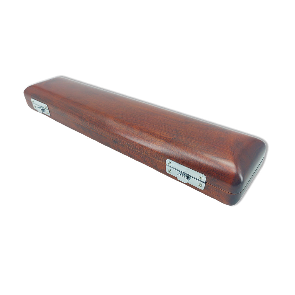 Yinfente Flute Case Hard Shell C Foot, Hole C 16 Keys Flute Wooden Box for Flute Players (C Foot-Red)