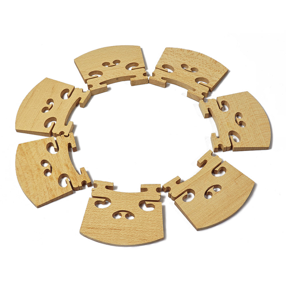 10 Pcs Baroque Style Violin Bridge 4/4 Full Size,Maple Solid Wood Finer Grade Hand-Carved Violin Parts Replacement