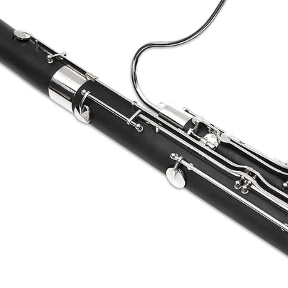 yinfente Ebonite Wood Bassoon C Key 26 Keys Woodwind Instrument with Case Accessories