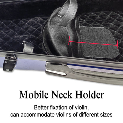 Viola Case 16 Inch, Carbon Fiber Hard Viola Case Backpack, Adjustable Neck Pad for Sizes 15-16.5 Inches, Thickened Lining, Built-In Hygrometer, with Sturdy Handle (Blue)