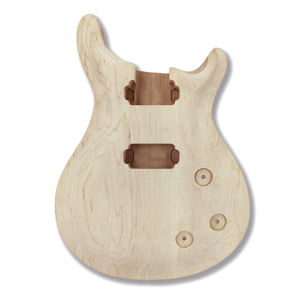 Yinfente unfinished Mahogany Maple Wood Raw Guitar Body HH pickup for Electric Guitar DIY