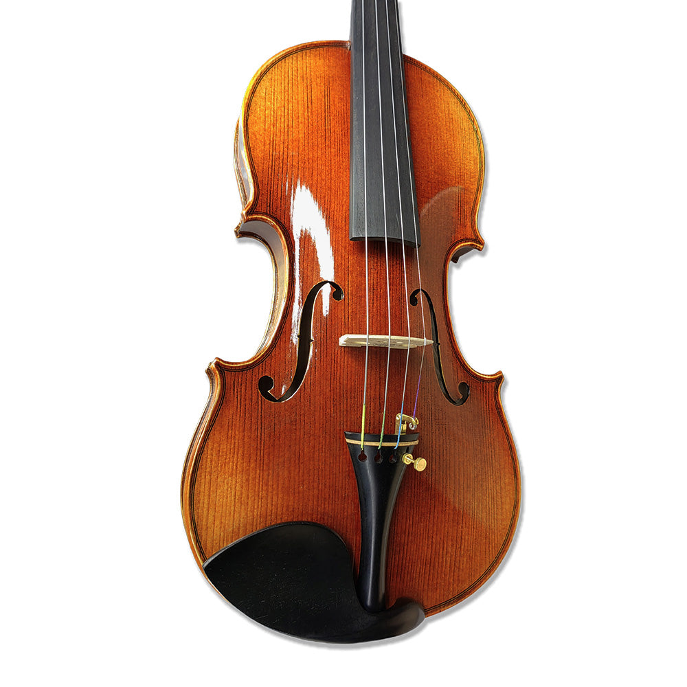 4/4 Full Size Acoustic Violin a Piece of Flame Maple Solid Wood Spruce Top Ebony Fittings 4 String with Case,Bow Handcrafted for Beginner