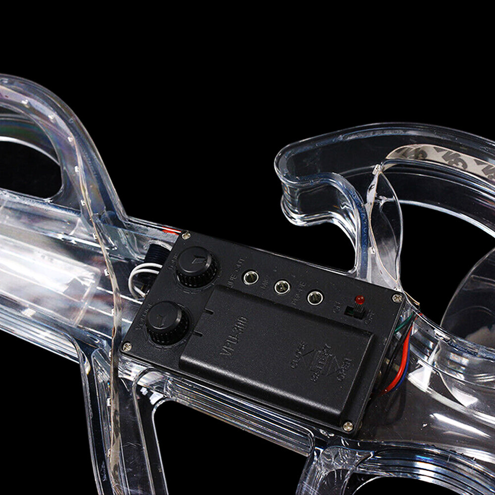 Transparent Violin Acrylic Electric Violin 4/4 Full Size Violin Kit with LED Bow, Chin Rest, Shoulder Rest, Cable and Case #EV6 (EV6)