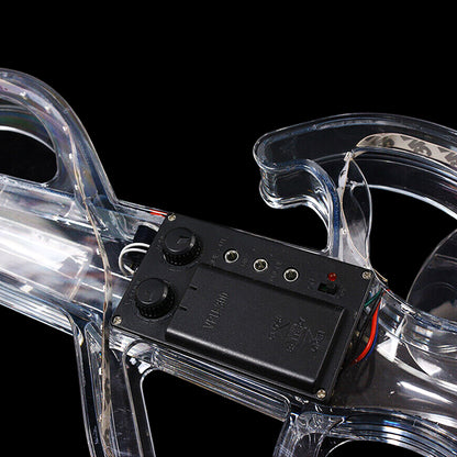 Transparent Violin Acrylic Electric Violin 4/4 Full Size Violin Kit with LED Bow, Chin Rest, Shoulder Rest, Cable and Case #EV6 (EV6)