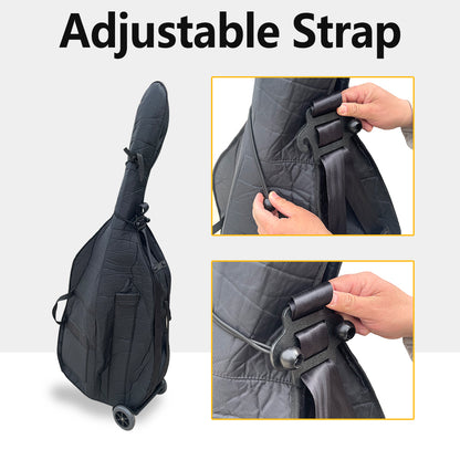 Yinfente Upright Bass Cart Bass Wheel Alternative Transport Carry String Bass Dolly Transport Double Bass Strong Durable