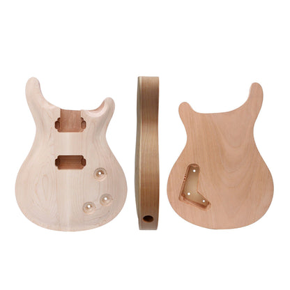 Yinfente 1Set Guitar Kit Guitar Neck 22Fret 24.75Inch Guitar Body Mahogany Maple Cap Dot Inlay Set in DIY