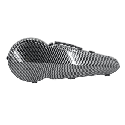 Viola Case 16 Inch Lightweight Carbon Fiber, Adjustable Velcro Neck Pad Suitable for Sizes 15-16.5 Inches, Thickened Lining, Built-In Hygrometer, Sturdy Handle,With Backstraps (Black)