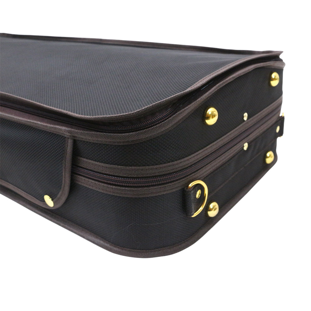 Yinfente Oblong Wooden Double Full Size Violin Case Viola Case for 15-16.5Inch with Adjustable Backstrap Four Bow Holders Thinck Padding