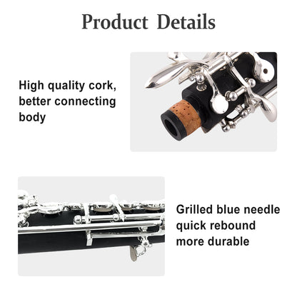 Yinfente Professional Oboe Ebonite C Key Left F Resonance Semi-Automatic Woodwind Instrument with Oboe Reed&Gloves&Leather Case+ Carry Bag&Cleaning Cloth&Cap Cork&Grease&Screwdriver