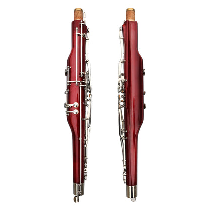 Yinfente Bassoon Maple Wooded Bassoon C Key 26 Keys Silver Plated Woodwind Instrument with Case Accessories