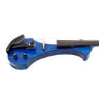 Blue Electric Violin Full Size 5 String Solid Wood Violin 4/4 Size with Ebony Fittings Big Jack Cable with Violin Bow and Case(Blue-5 String)