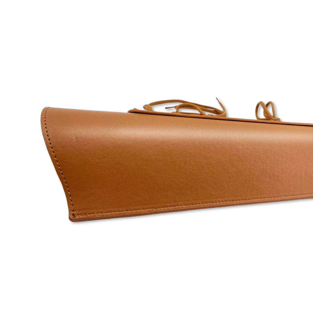Yinfente Upright Bass Bow Quiver, Leather Bass Bow Case, Sturdy Bow Bag Holder for German and French Bass Bow, Bass Instrument Strings Accessories (Brown)