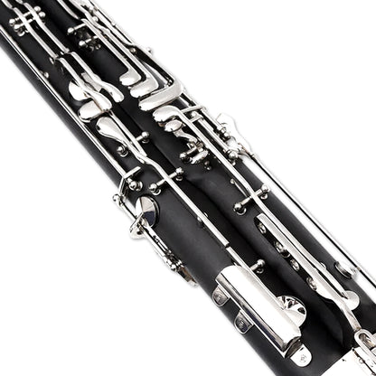 yinfente Ebonite Wood Bassoon C Key 26 Keys Woodwind Instrument with Case Accessories