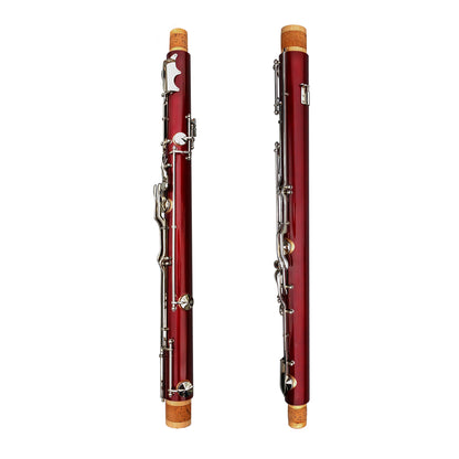 Yinfente Bassoon Maple Wooded Bassoon C Key 26 Keys Silver Plated Woodwind Instrument with Case Accessories