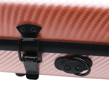 Yinfente Violin Case 4/4 Full Size Carbon Fiber Oblong 4/4 Violin Case with Music Sheet Bag Adjustable Backstrap Hygrometer Lightweight & Portable