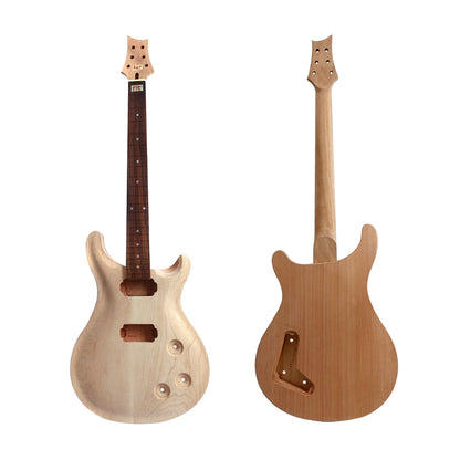Yinfente 1Set Guitar Kit Guitar Neck 22Fret 24.75Inch Guitar Body Mahogany Maple Cap Dot Inlay Set in DIY