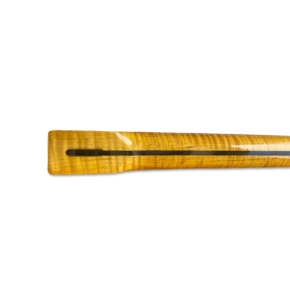 Yinfente Maple Guitar Neck 21 Fret 25.5 inch for Tele style electric guitar Clear Painting Flame Maple Dots inlay