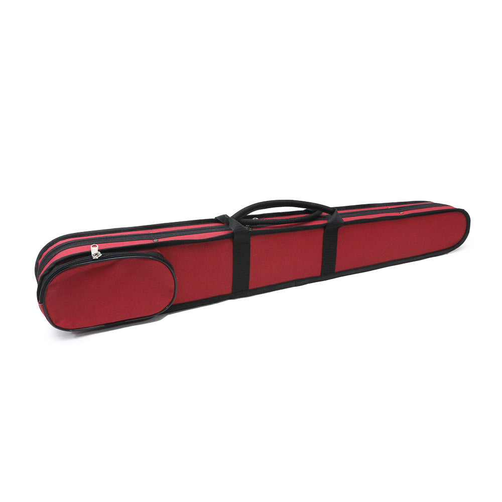 Yinfente Double Bass Bow Case for 2 Pcs German/French Style Bow Lightweight Sturdy Bass Bow Case with Shoulder Strap (Red)