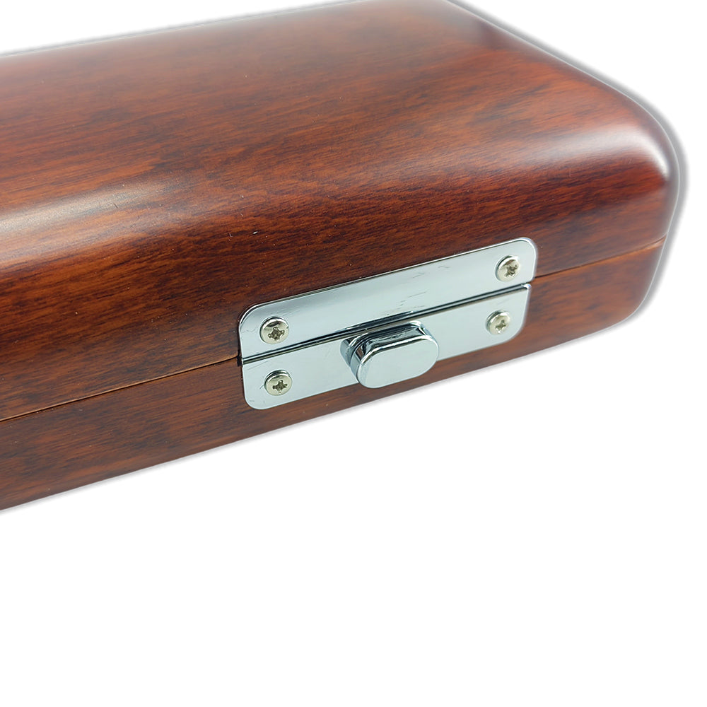 Yinfente Flute Case Hard Shell C Foot, Hole C 16 Keys Flute Wooden Box for Flute Players (C Foot-Red)