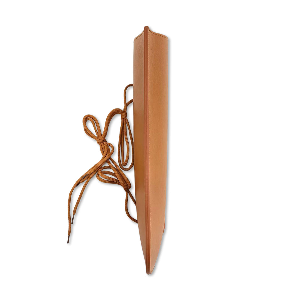 Yinfente Upright Bass Bow Quiver, Leather Bass Bow Case, Sturdy Bow Bag Holder for German and French Bass Bow, Bass Instrument Strings Accessories (Brown)