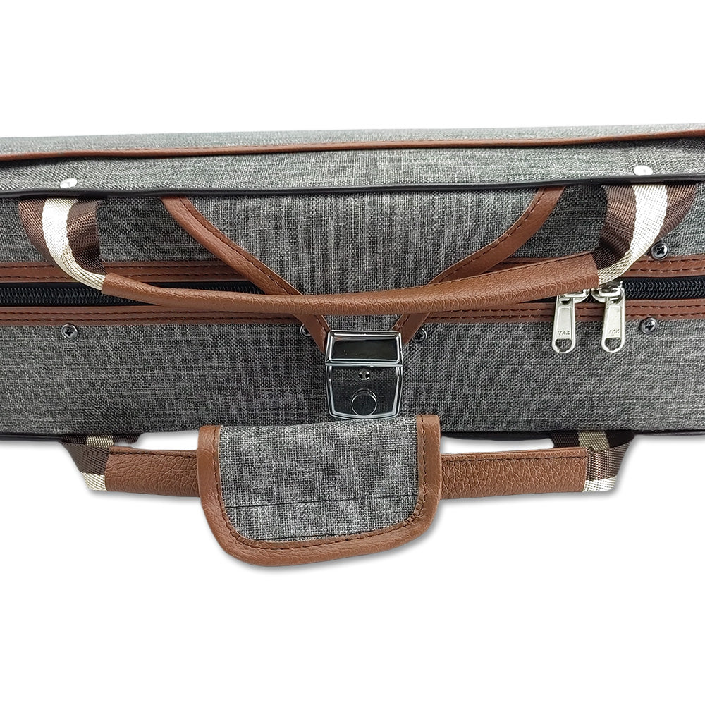 Violin Case 4/4 Full Size Nylon Oxford Lightweight Box Adjustable Shoulder Straps Travel Violin Case Bag (Grey)