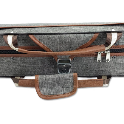 Violin Case 4/4 Full Size Nylon Oxford Lightweight Box Adjustable Shoulder Straps Travel Violin Case Bag (Grey)