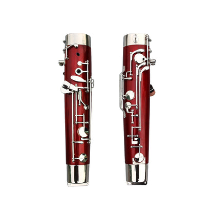 Yinfente Bassoon Maple Wooded Bassoon C Key 26 Keys Silver Plated Woodwind Instrument with Case Accessories