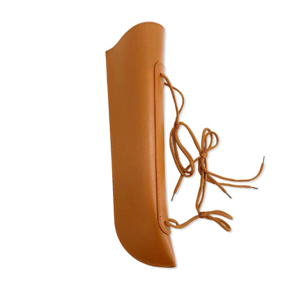 Yinfente Upright Bass Bow Quiver, Leather Bass Bow Case, Sturdy Bow Bag Holder for German and French Bass Bow, Bass Instrument Strings Accessories (Brown)