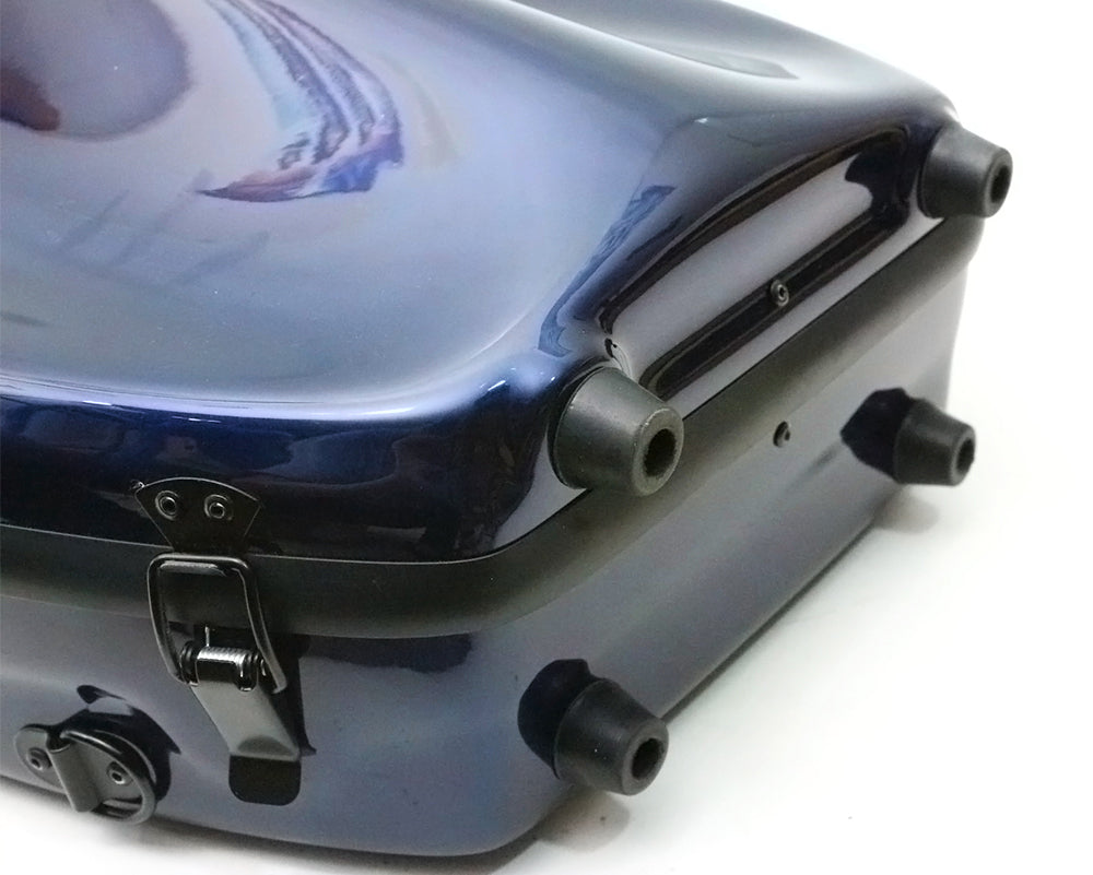 Yinfente Lightweight Fiberglass Viola Case for 16 Inch to 16.5 Inch Size Hard Viola Case with Backstraps, Waterproof Shell (Blue)