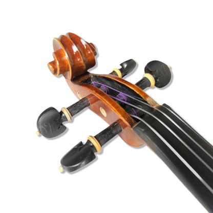 4/4 Full Size Acoustic Violin a Piece of Flame Maple Solid Wood Spruce Top Ebony Fittings 4 String with Case,Bow Handcrafted for Beginner