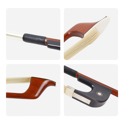 1/4 Upright Double Bass Bow Brazilwood German Natural Bow Hair Well Balanced