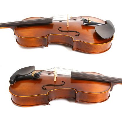 Yinfente 1/8 Acoustic Violin Kit Full Size Fiddle Maple Spruce Top Ebony Fittings for Beginner,Student,Adult with Hard Case,Bow,Extra Strings,Shoulder Rest Handcrafted