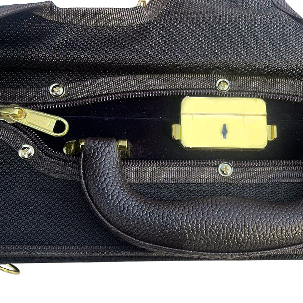 Yinfente Oblong Wooden Double Full Size Violin Case Viola Case for 15-16.5Inch with Adjustable Backstrap Four Bow Holders Thinck Padding