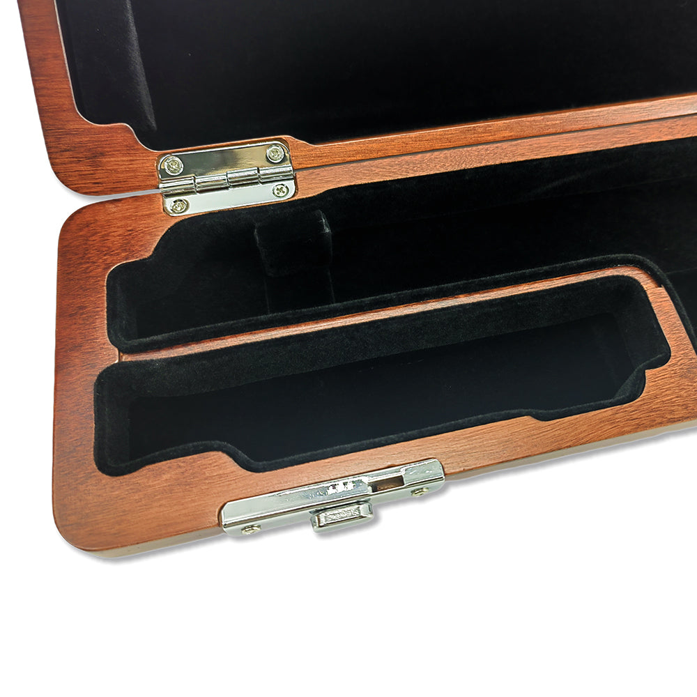 Yinfente Flute Case Hard Shell C Foot, Hole C 16 Keys Flute Wooden Box for Flute Players (C Foot-Red)
