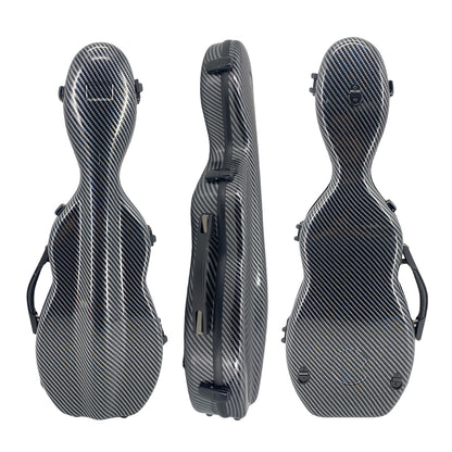 Yinfente 4/4 violin case Carbon fiber composite Bow holder Hygrometer Back strap Black