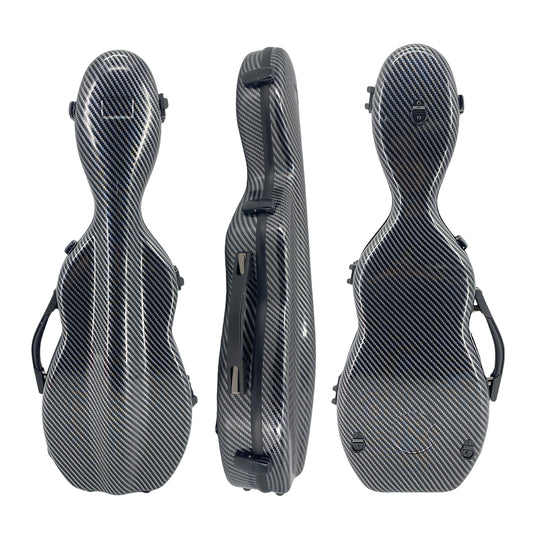 Yinfente 4/4 violin case Carbon fiber composite Bow holder Hygrometer Back strap Black