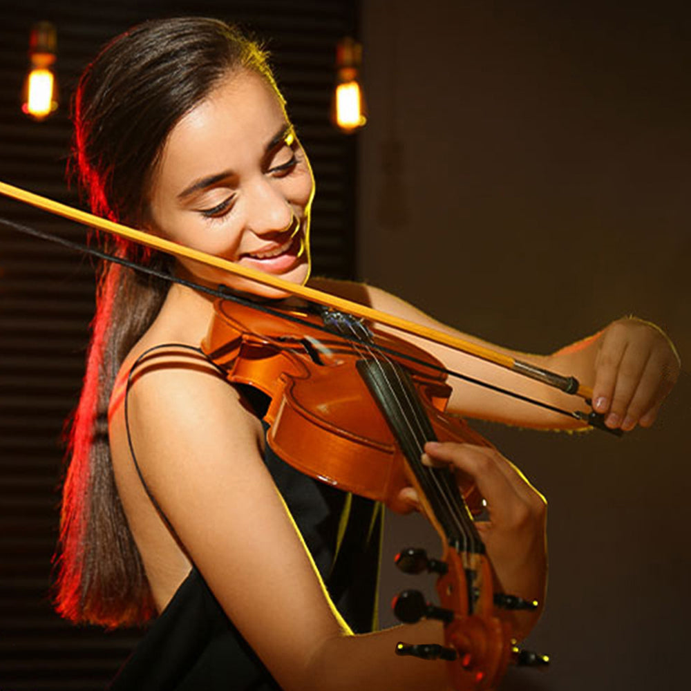 5 String Acoustic Violin 4/4 Kit Maple Back Spruce Top Ebony Fittings Fine Tuner Handmade Violin with Case,Bow (5 String,Brown)