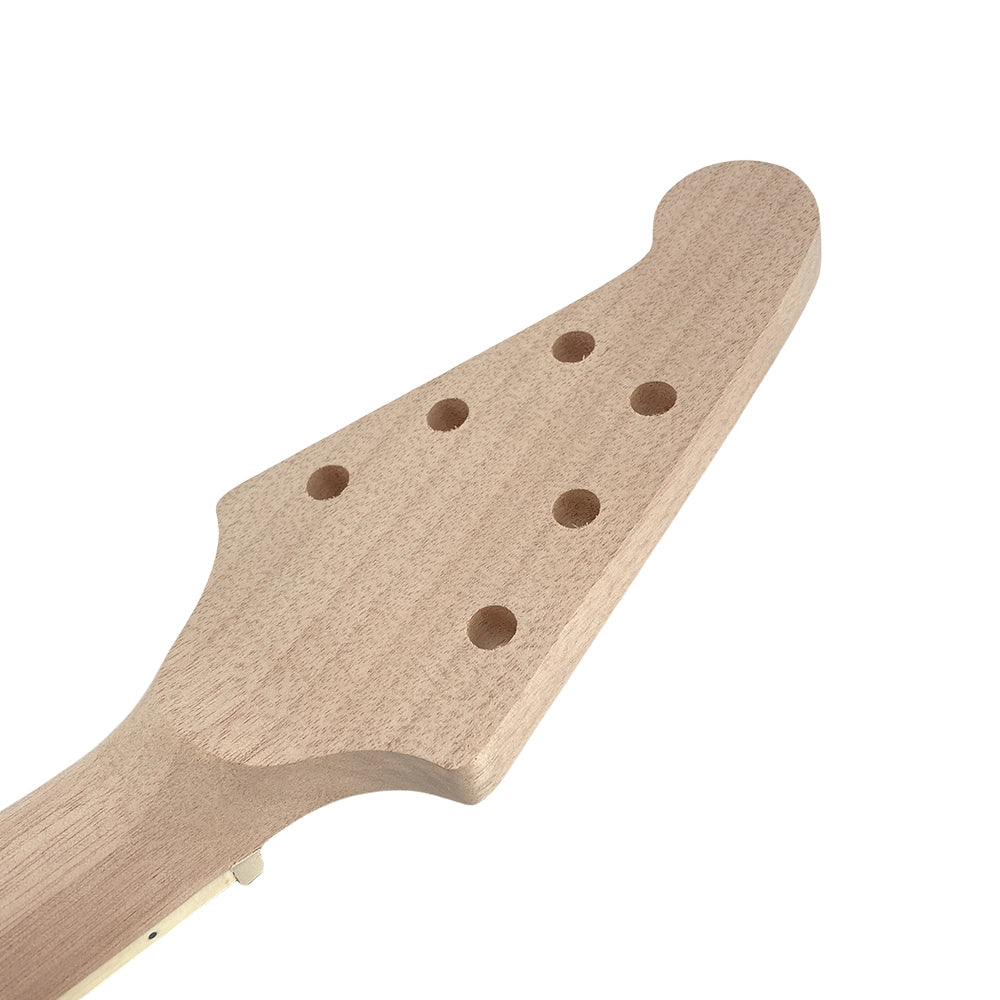 Yinfente New Electric Guitar Neck 22fret 25.5inch Flying V Style Binding Head Maple guitar neck Block Inlay