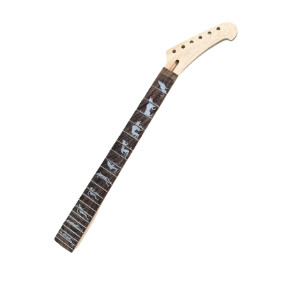 Yinfente New Maple guitar neck 22fret 24.75inch Rose wood Fretboard Wolf&Man Inlay Bolt ON