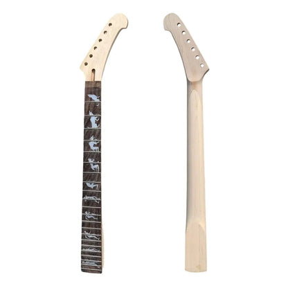 Yinfente New Maple guitar neck 22fret 24.75inch Rose wood Fretboard Wolf&Man Inlay Bolt ON