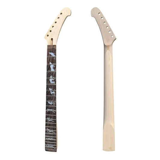 Yinfente New Maple guitar neck 22fret 24.75inch Rose wood Fretboard Wolf&Man Inlay Bolt ON