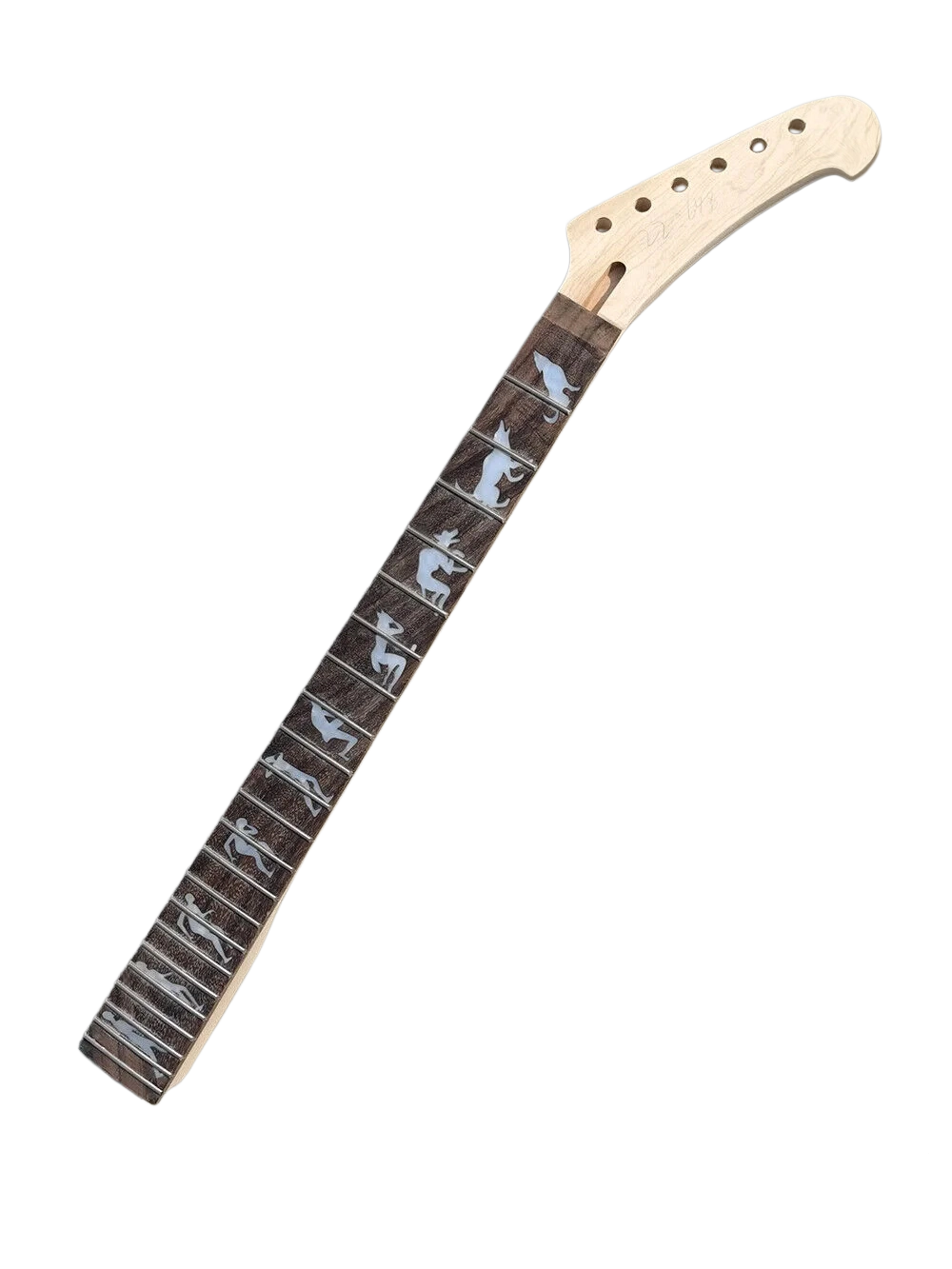 Yinfente New Maple guitar neck 22fret 24.75inch Rose wood Fretboard Wolf&Man Inlay Bolt ON