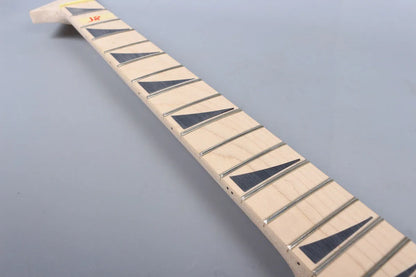 Yinfente Electric Guitar Neck 24 Fret 25.5 Inch Maple Wood Fretboard Guitar Neks Replacement for DIY Guitar Shark Fin Inlay