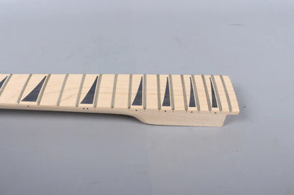 Yinfente Electric Guitar Neck 24 Fret 25.5 Inch Maple Wood Fretboard Guitar Neks Replacement for DIY Guitar Shark Fin Inlay