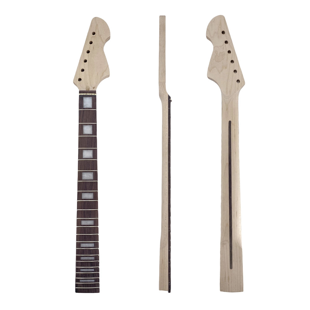 Yinfente Unfinished Maple Guitar neck 22Fret 24.75inch Rosewood Fretboard Block Inlay