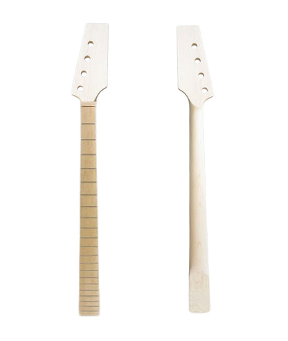Yinfente Bass style neck 34" scale maple 21 frets half-paddle headstock maple fretboard no inlays no skunk stripe about 42 mm nut 64 mm heel