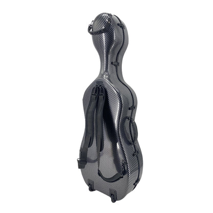 Yinfente Cello Case 1/2 Size Carbon Fiber Lightweight Cello Box with Combination Lock Wheels Straps Strong