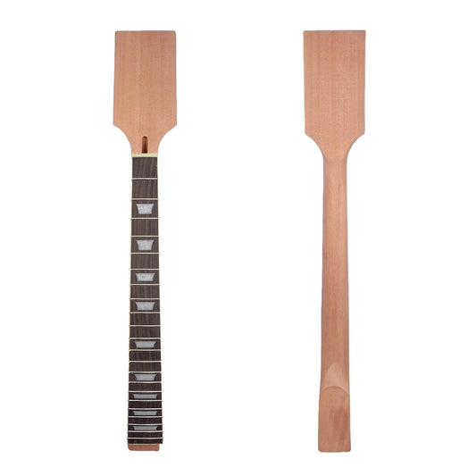 Yinfente DIY Guitar Neck Mahogany 22 frets 24.75 inch Rosewood Fretboard Trapezoid Inlay paddle headstock Set-in