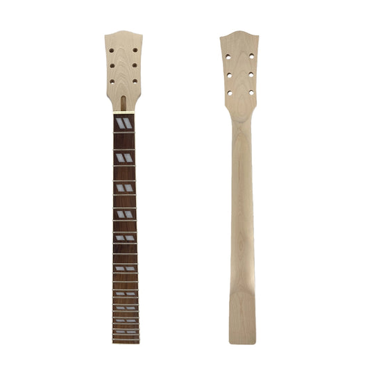 Yinfente New Guitar Neck 22 Fret 24.75 Inch Maple Rosewood Fretboard Bolt on with binding for Unfinished DIY